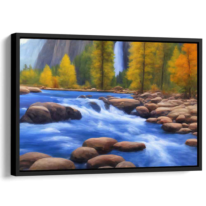Nocturnal Echoes Dance Across: Luminous River Landscape Canvas Art