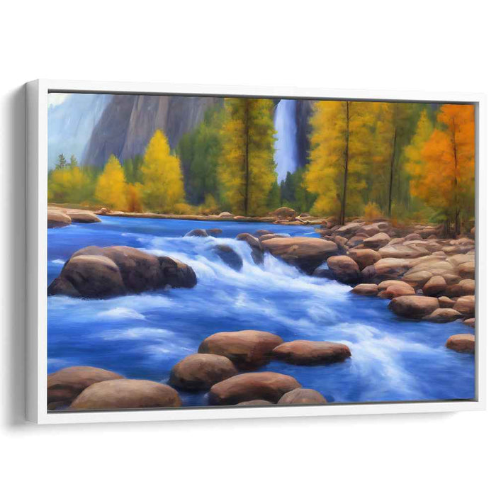 Nocturnal Echoes Dance Across: Luminous River Landscape Canvas Art