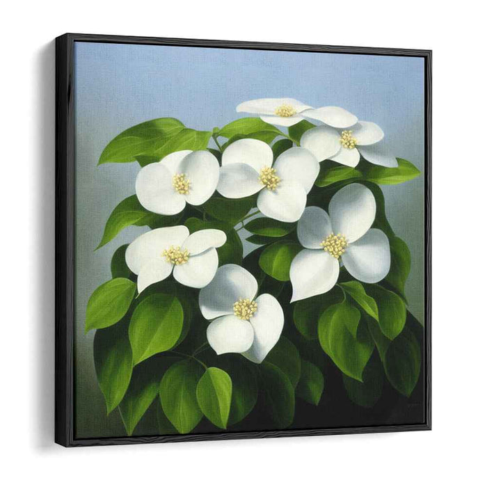 Tranquil Dogwood Blossoms: Hyper-Realistic Floral Canvas Art