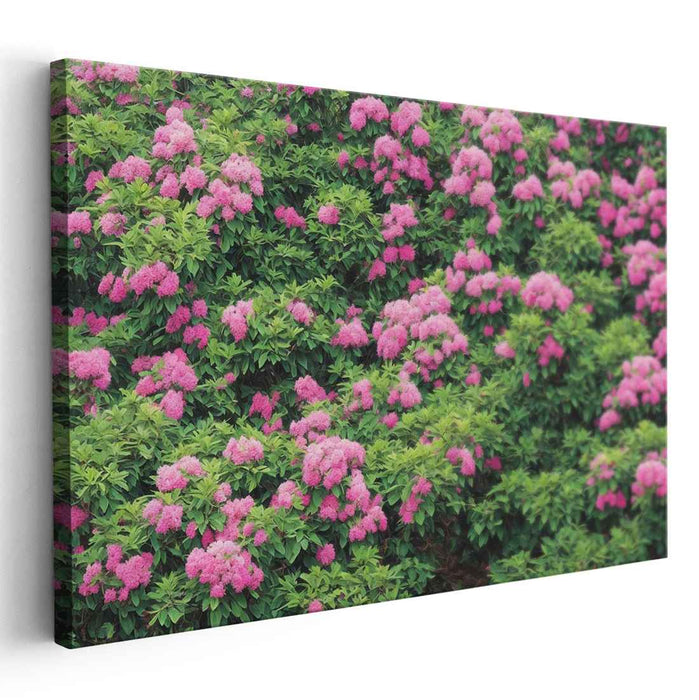 Whispering Blossom Harmony: Lush Pink Floral Garden Canvas Art Print