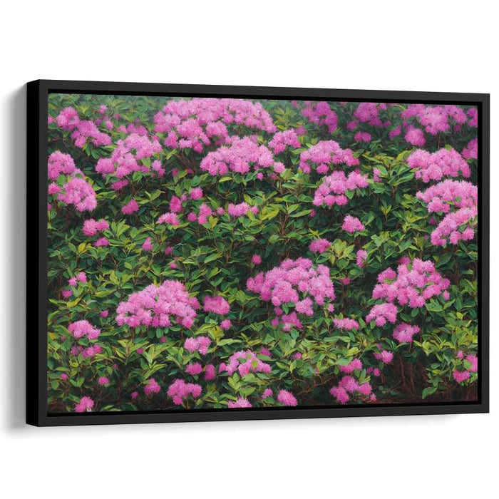 Garden Bliss Canvas: Vibrant Pink Rhododendron Floral Canvas Art