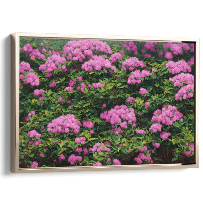 Garden Bliss Canvas: Vibrant Pink Rhododendron Floral Canvas Art