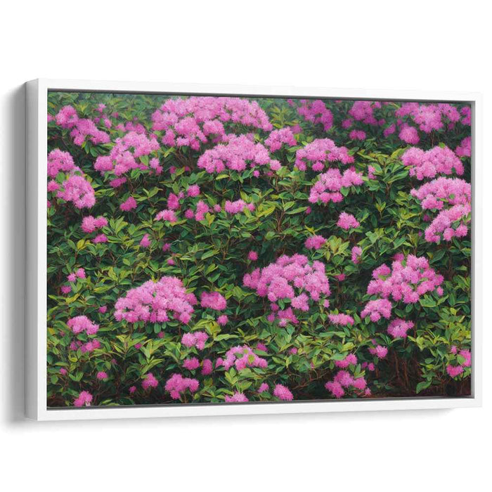 Garden Bliss Canvas: Vibrant Pink Rhododendron Floral Canvas Art