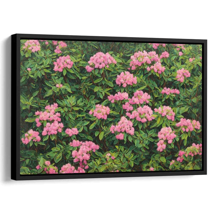 Whispers of Petal Pink: Lush Pink Rhododendron Blossoms Canvas Art