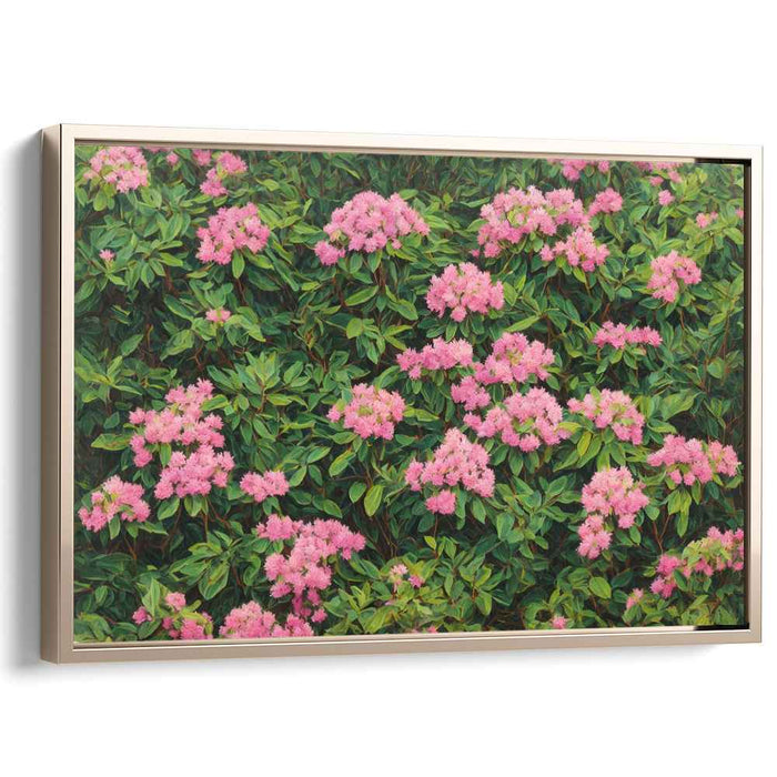 Whispers of Petal Pink: Lush Pink Rhododendron Blossoms Canvas Art