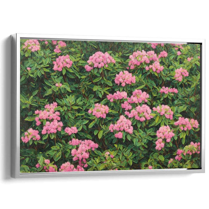 Whispers of Petal Pink: Lush Pink Rhododendron Blossoms Canvas Art