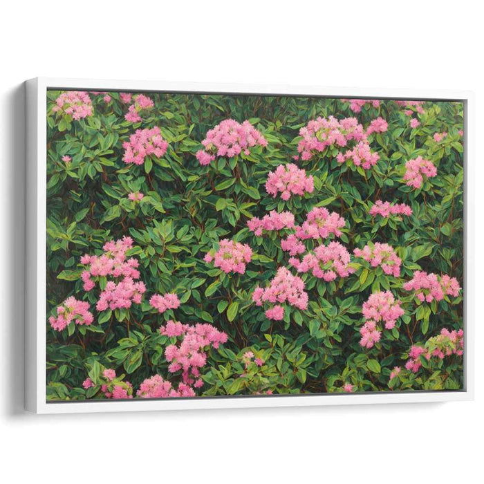 Whispers of Petal Pink: Lush Pink Rhododendron Blossoms Canvas Art
