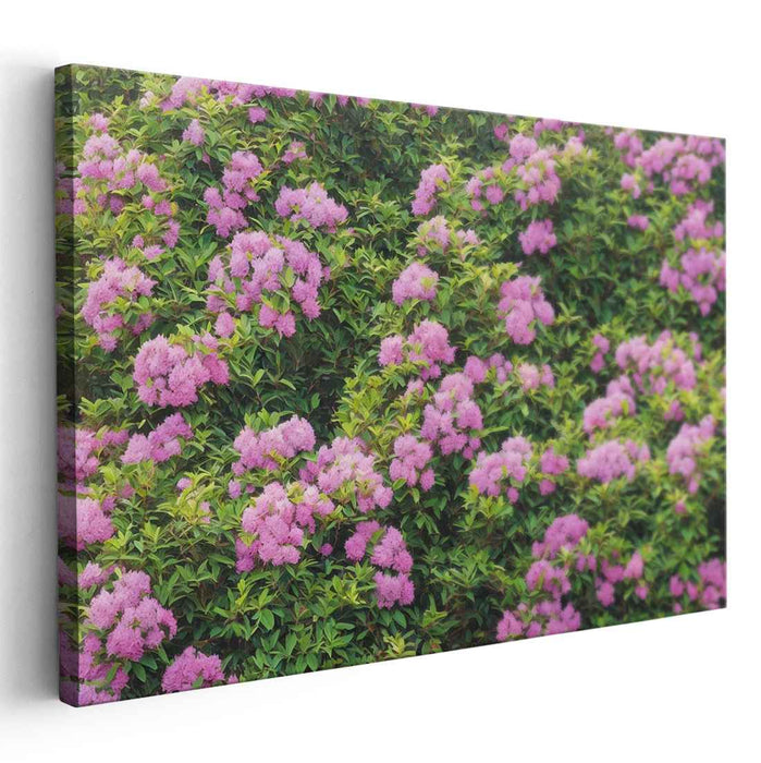 Harmony Blooms in Pastel: A Symphony of Pink and Green Canvas Art Print