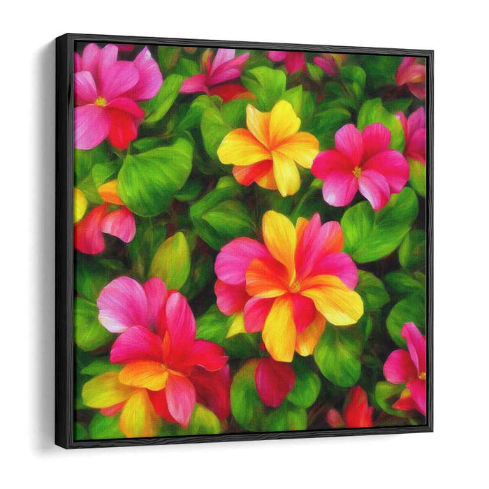 Melodic Petals Dance: Lush Garden Symphony Canvas Art Print