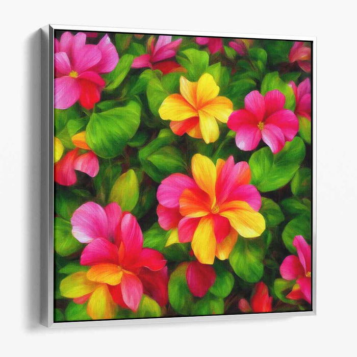 Melodic Petals Dance: Lush Garden Symphony Canvas Art Print