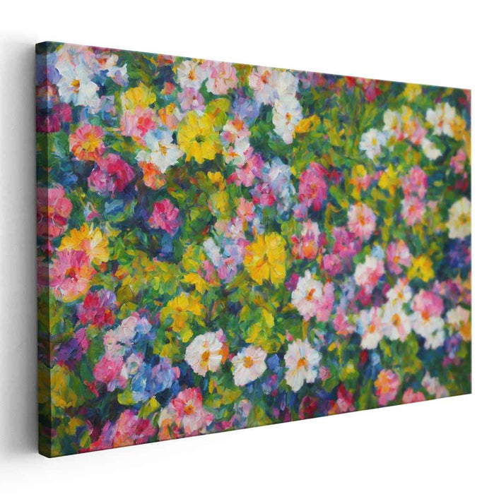 Dazzling Petal Symphony: Vibrant Floral Impressionist Canvas Art Print