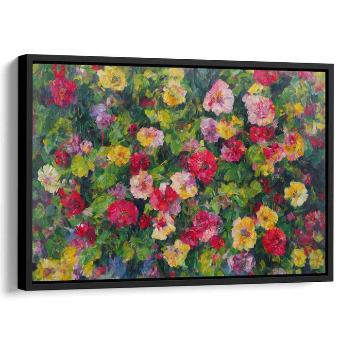 Impressionist Foliage Whispers: Lush Impressionist Garden Canvas Art