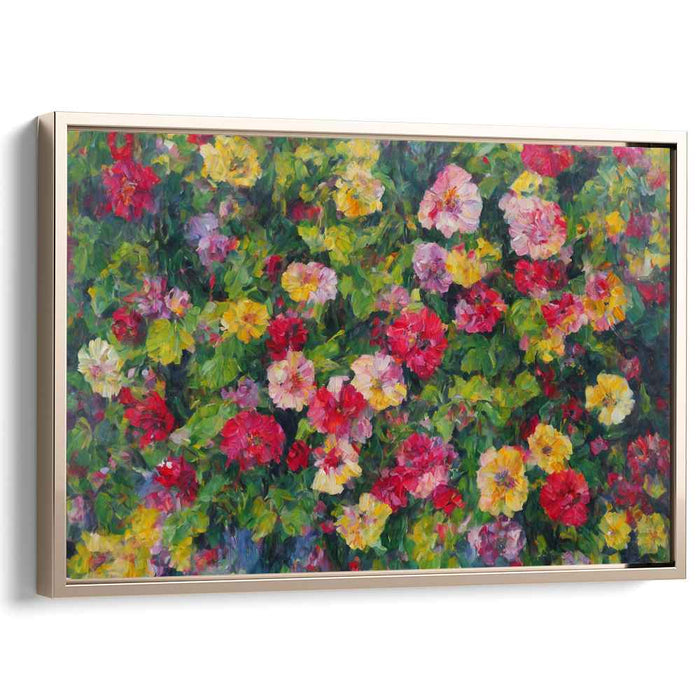Impressionist Foliage Whispers: Lush Impressionist Garden Canvas Art