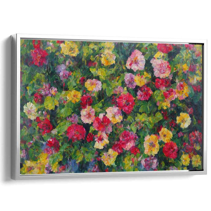 Impressionist Foliage Whispers: Lush Impressionist Garden Canvas Art