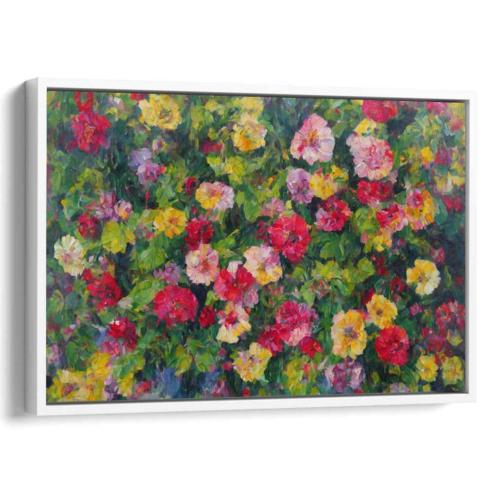 Impressionist Foliage Whispers: Lush Impressionist Garden Canvas Art