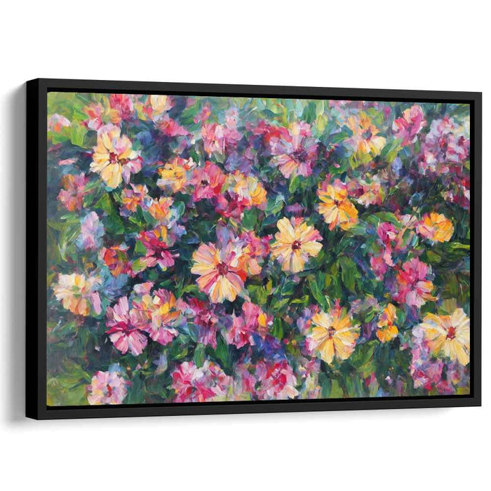 Impressionistic Flora Fusion: A Lush Impressionistic Garden Canvas Art Print