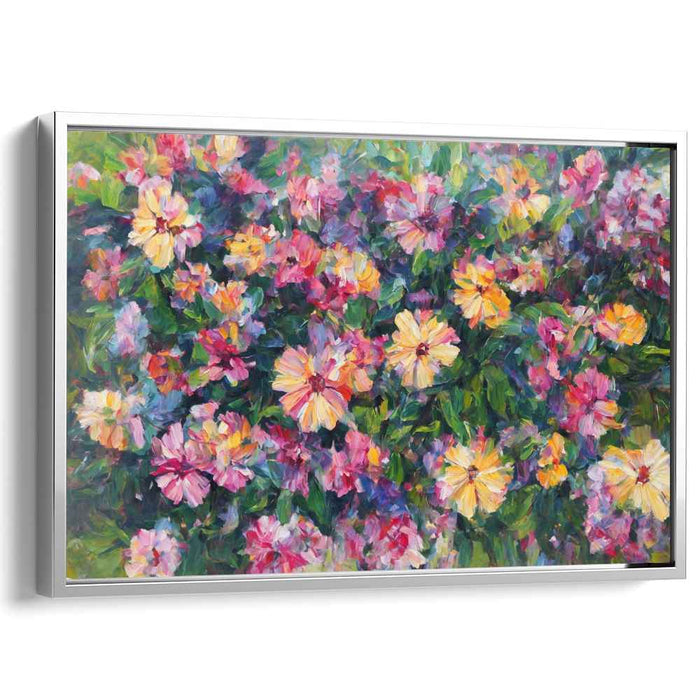 Impressionistic Flora Fusion: A Lush Impressionistic Garden Canvas Art Print