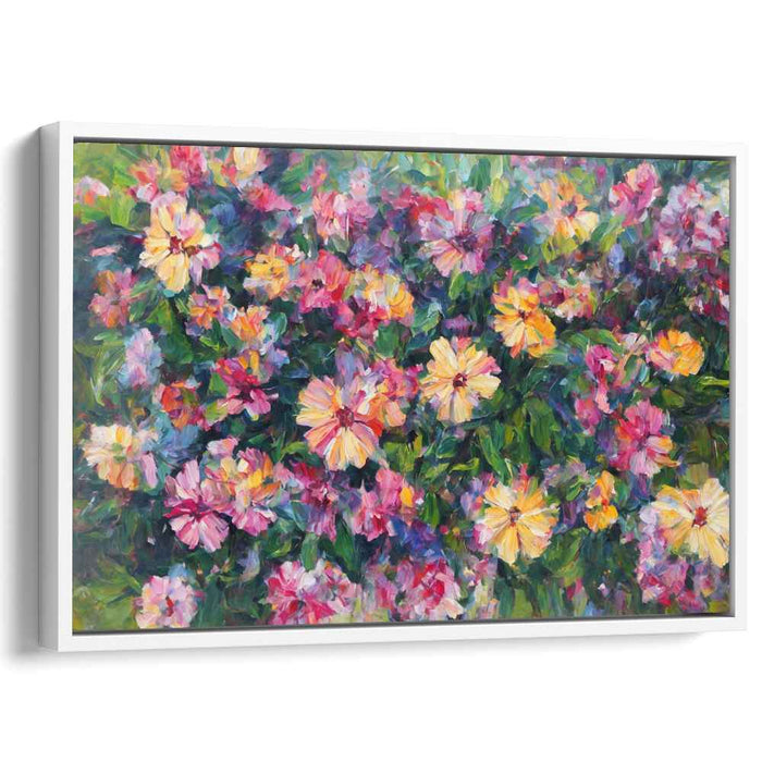 Impressionistic Flora Fusion: A Lush Impressionistic Garden Canvas Art Print