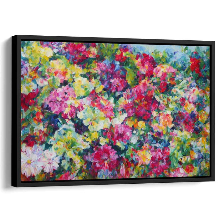 Luminous Petal Symphony: Vibrant Impressionist Garden Canvas Art Print
