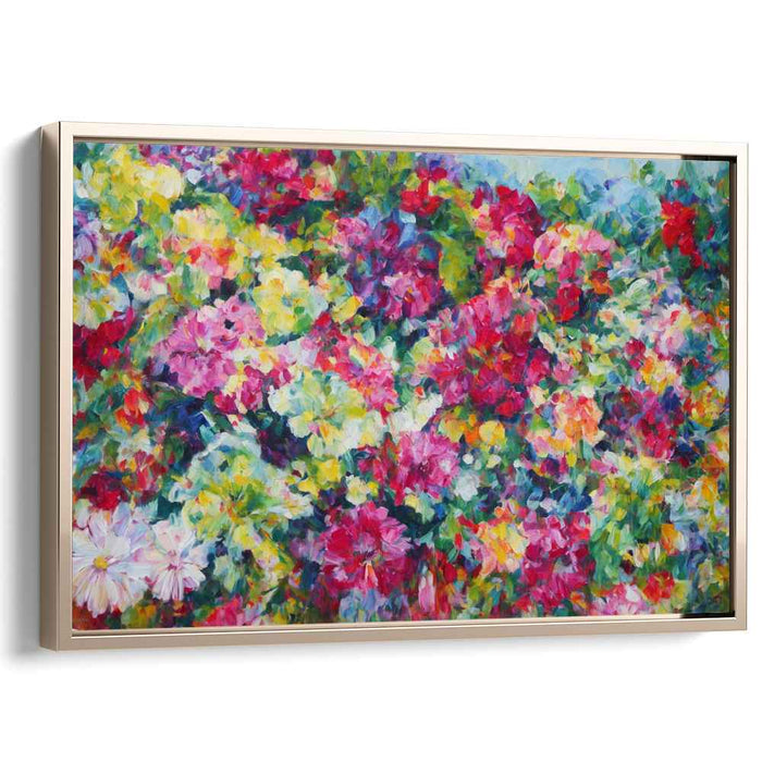 Luminous Petal Symphony: Vibrant Impressionist Garden Canvas Art Print