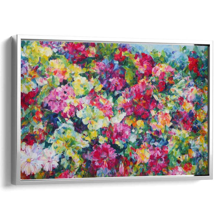 Luminous Petal Symphony: Vibrant Impressionist Garden Canvas Art Print