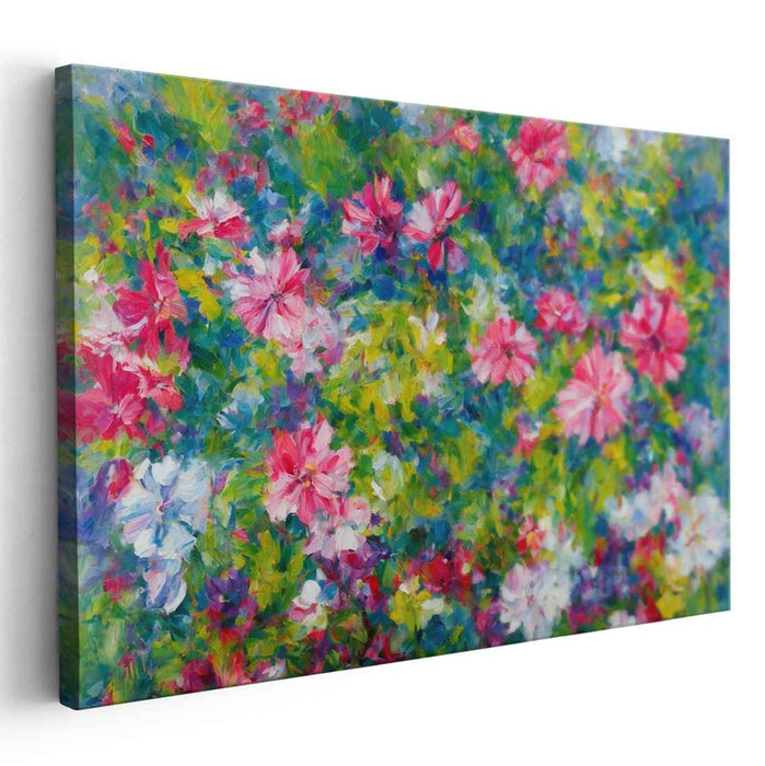 Bloom Symphony Euphoric Melody: Vibrant Floral Impressionist Canvas Art Print