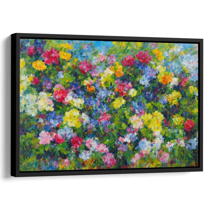 Blossom Whispers Amongst Colors: Vibrant Impressionist Floral Canvas Art Print