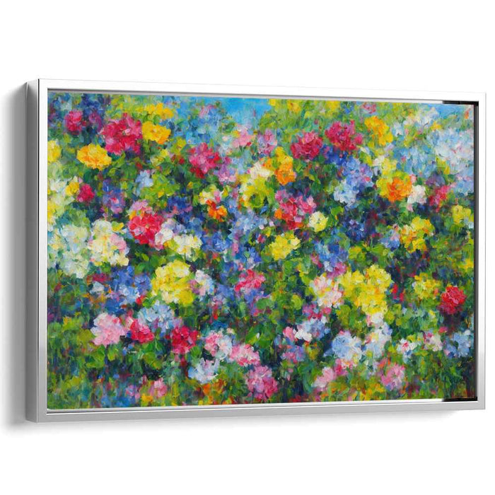 Blossom Whispers Amongst Colors: Vibrant Impressionist Floral Canvas Art Print