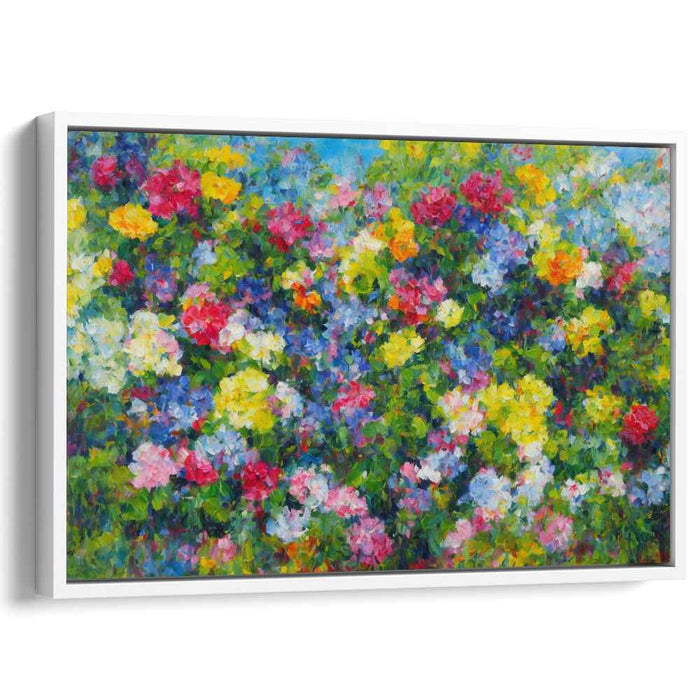 Blossom Whispers Amongst Colors: Vibrant Impressionist Floral Canvas Art Print