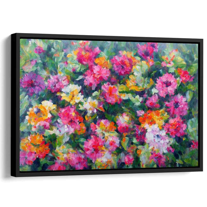 Blossom Dreams Dance Wildly: Vibrant Impressionist Floral Canvas Art Print