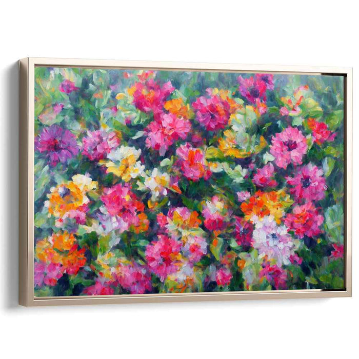 Blossom Dreams Dance Wildly: Vibrant Impressionist Floral Canvas Art Print