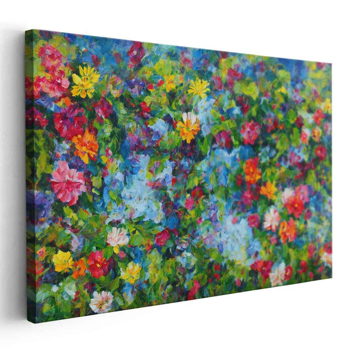 Sunlit Brushstrokes Dance: A Vibrant Impressionist Garden Canvas Art Print