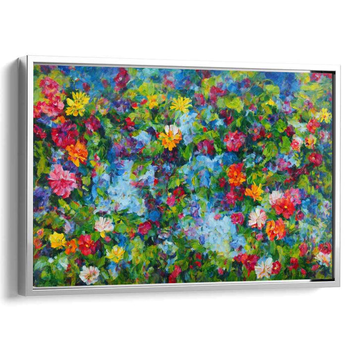Sunlit Brushstrokes Dance: A Vibrant Impressionist Garden Canvas Art Print