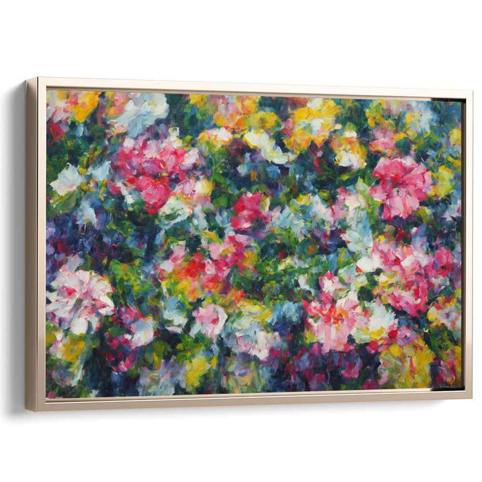 Burst of Bloom: Impressionistic Floral Abstract Canvas Art