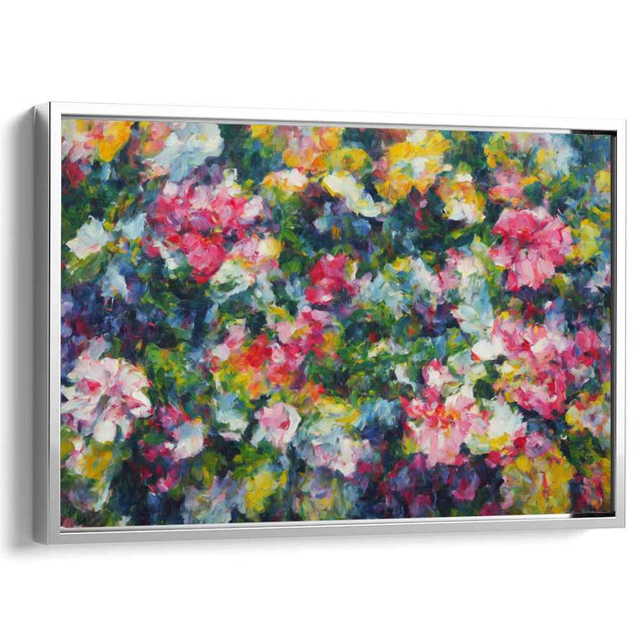 Burst of Bloom: Impressionistic Floral Abstract Canvas Art