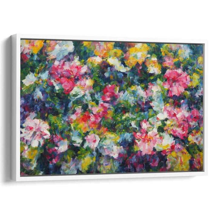 Burst of Bloom: Impressionistic Floral Abstract Canvas Art