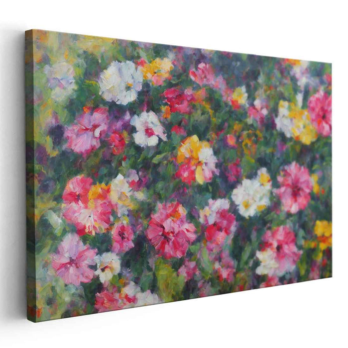 Impressionist Petal Harmony: An Impressionist Floral Symphony Canvas Art Print