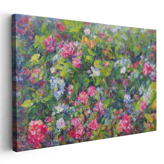 Melody Blooms in Brushstrokes: Impressionist Symphony of Blooming Flowers Canvas Art