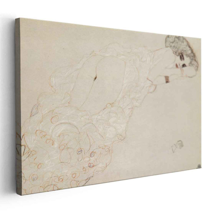 Reclining Nude Lying on Her Stomach and Facing Right (1910) by Gustav Klimt