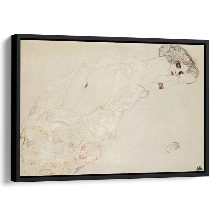 Reclining Nude Lying on Her Stomach and Facing Right (1910) by Gustav Klimt