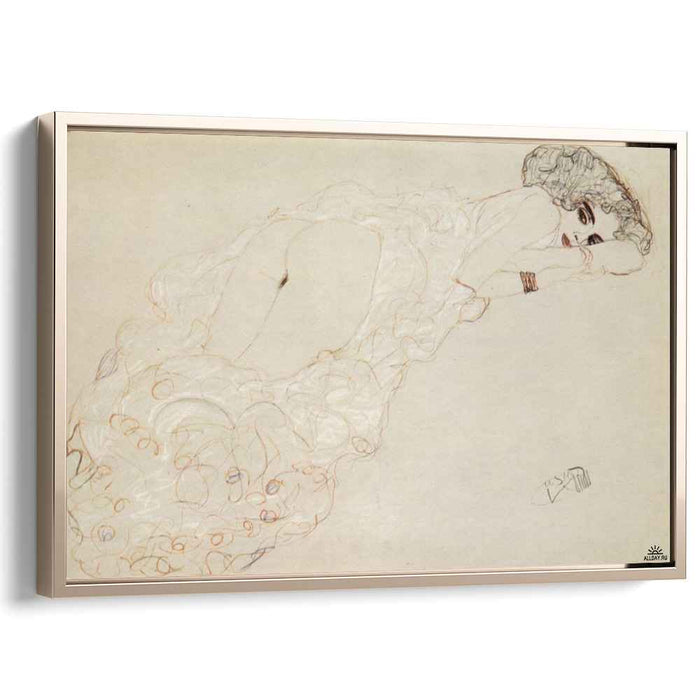 Reclining Nude Lying on Her Stomach and Facing Right (1910) by Gustav Klimt