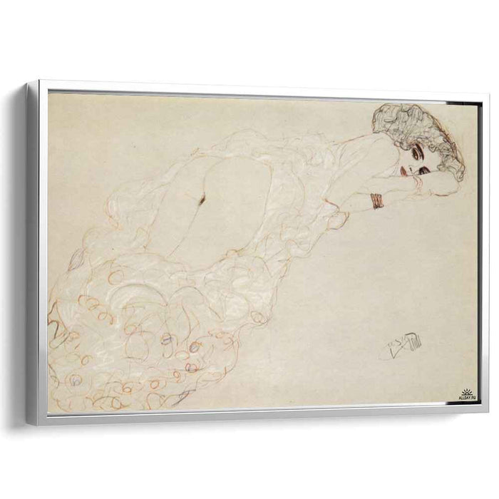 Reclining Nude Lying on Her Stomach and Facing Right (1910) by Gustav Klimt