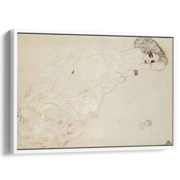 Reclining Nude Lying on Her Stomach and Facing Right (1910) by Gustav Klimt