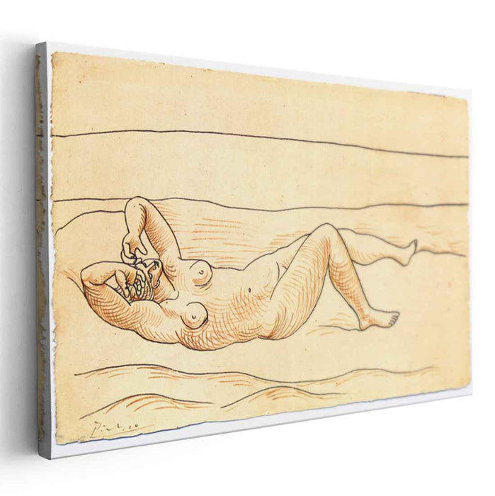 Reclining woman at the seashore (1920) by Pablo Picasso