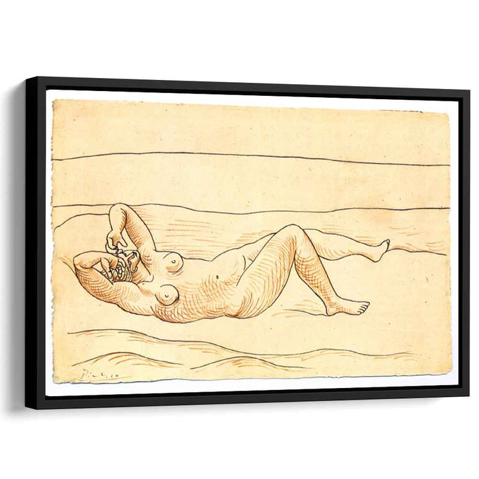 Reclining woman at the seashore (1920) by Pablo Picasso