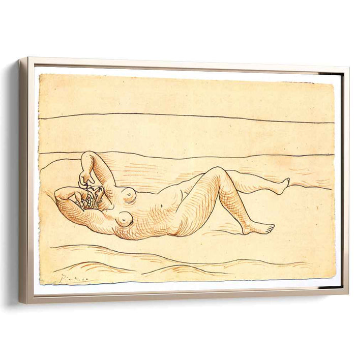 Reclining woman at the seashore (1920) by Pablo Picasso