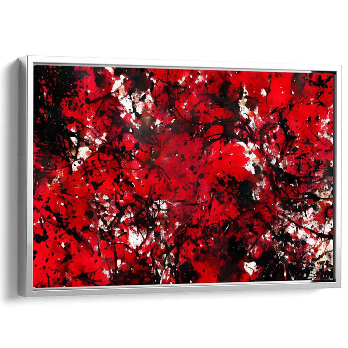 Burning Embers Dance Abstractly: Abstract Expressionist Red and Black Canvas Art