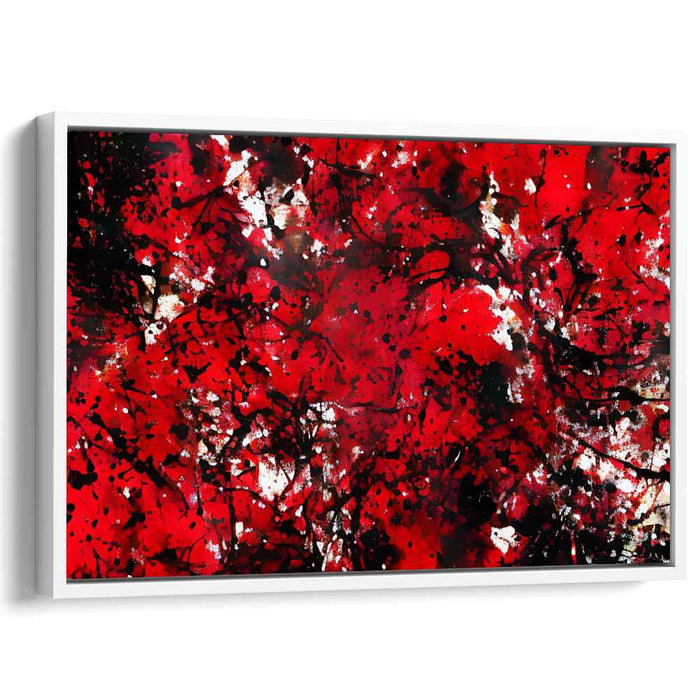 Burning Embers Dance Abstractly: Abstract Expressionist Red and Black Canvas Art