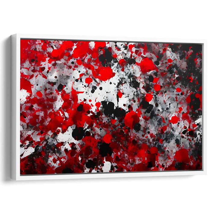 Chaotic Embers Dance: Abstract Expressionist Red and Black Canvas Art Print