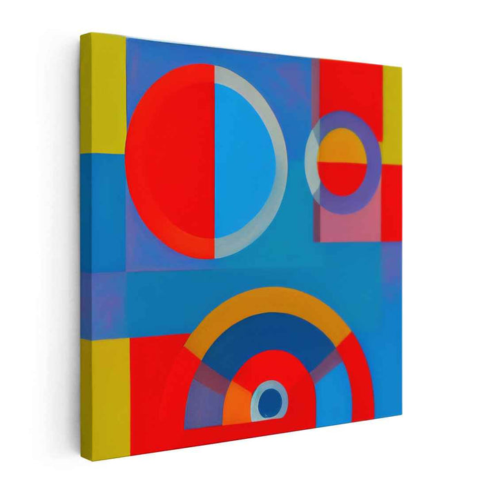Random Spectrum Dance: Vibrant Geometric Abstraction Canvas Art